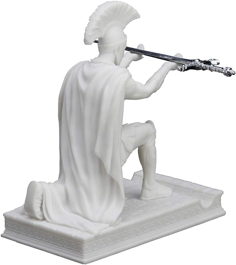 Resin Cast Marble Finish Roman Centurion Pen Holder with Letter Opener B38113