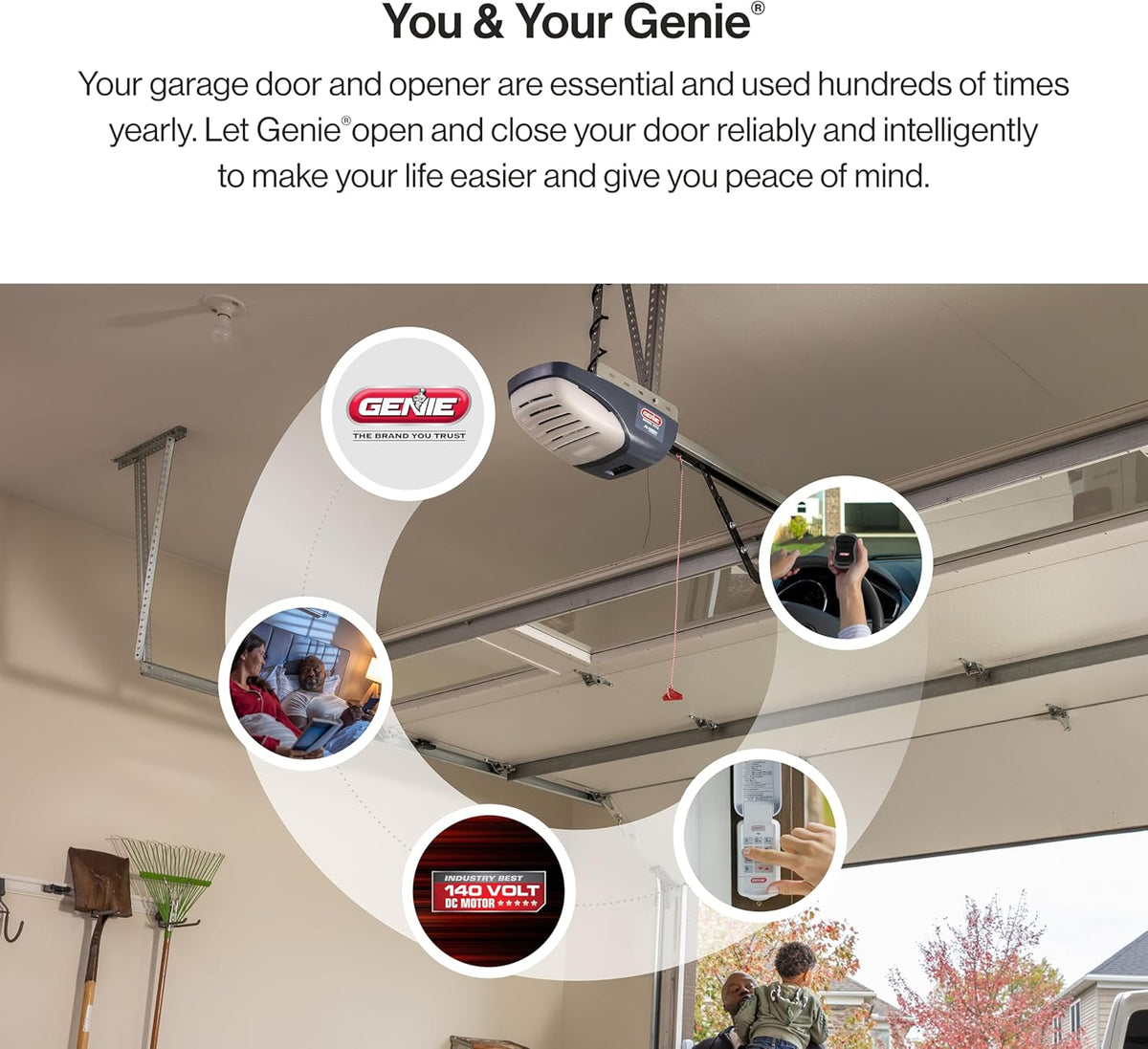 Garage Door Opener with Belt Drive and two Remotes D717
