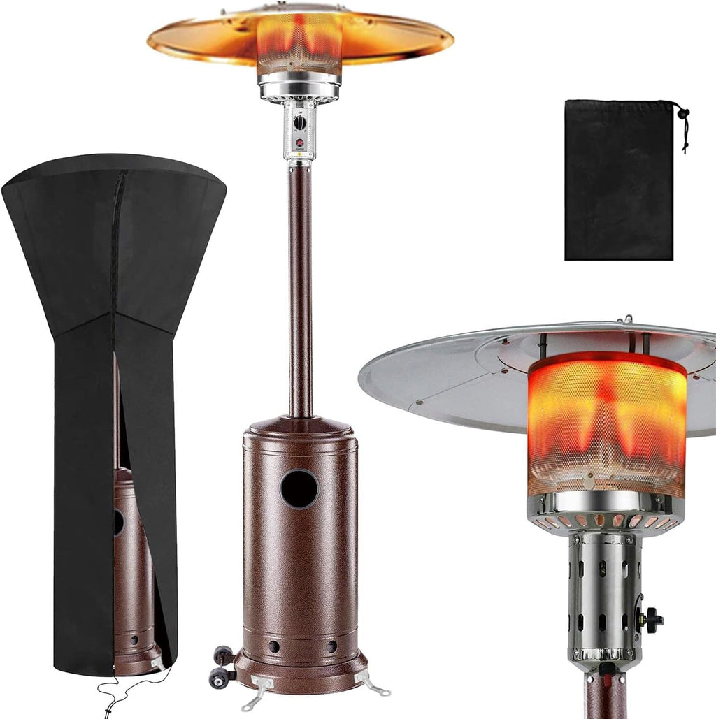 Propane Patio Heater with Cover, Stainless Steel, Bronze J1847