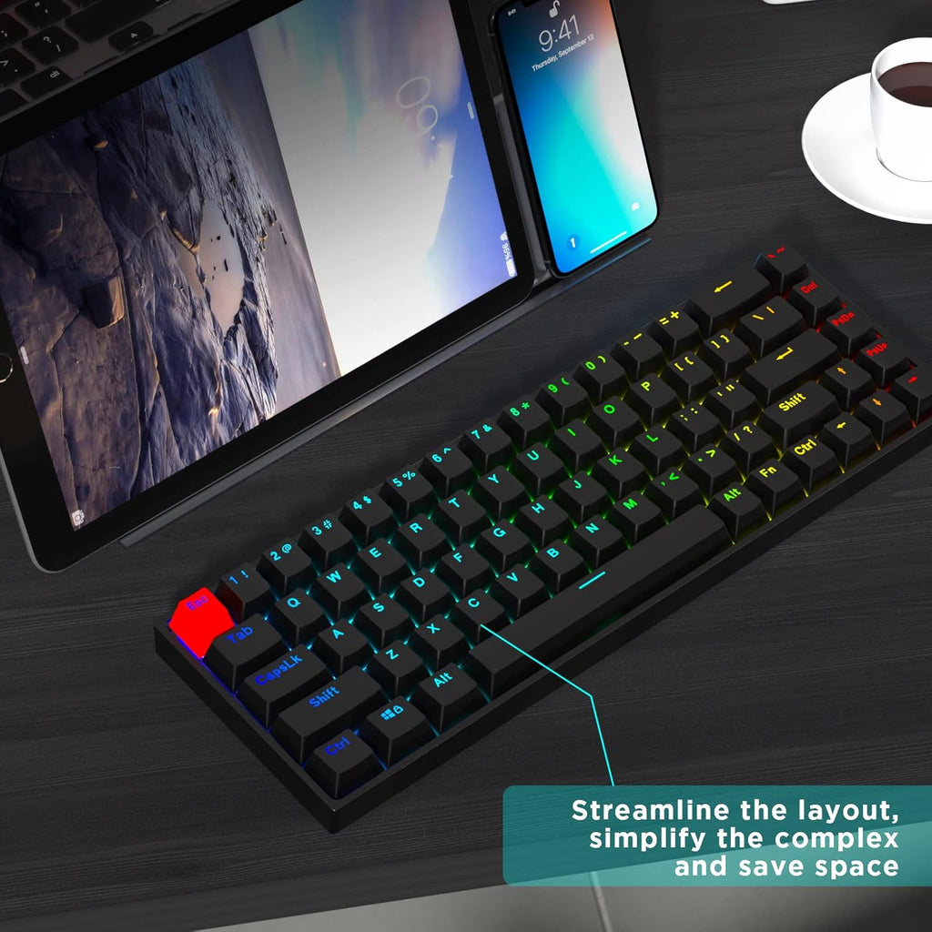 Portable 60% RGB Backlit Mechanical Gaming Keyboard H11547