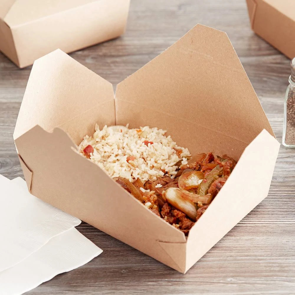 Kraft Microwavable Paper #2 Take-Out Container - 200/Case A5270