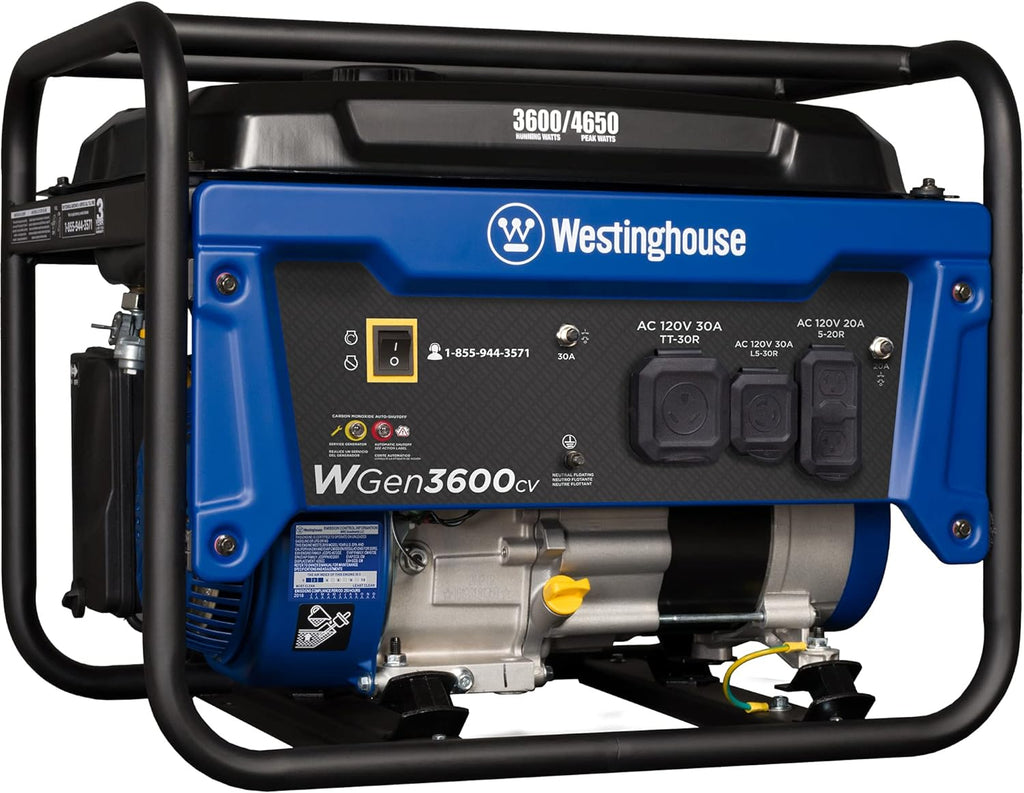 Portable Gas Powered Generator 3600 Rated 4650 Peak Watts J573217