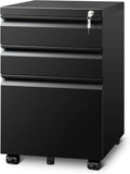 White 3 Drawer Mobile File Cabinet C995