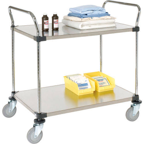 Stainless Steel Utility Cart 2 Shelves T763981