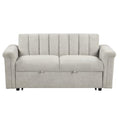 Gray Convertible Sofa Bed with Adjustable Backrest H5912