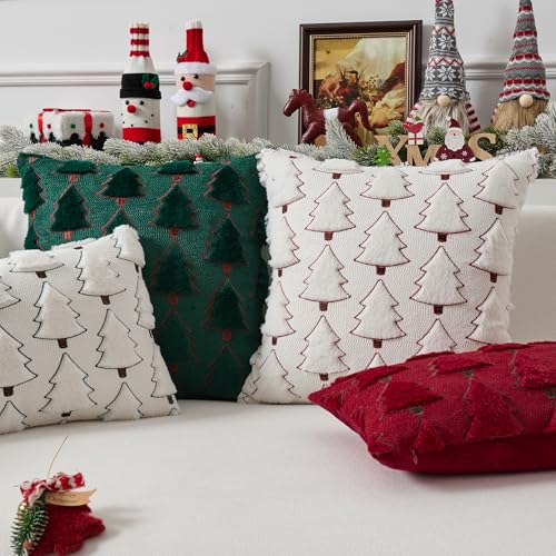 Dark Green 18x18 Inch Set of 2 Plush Faux Fur Throw Pillow Covers B95410