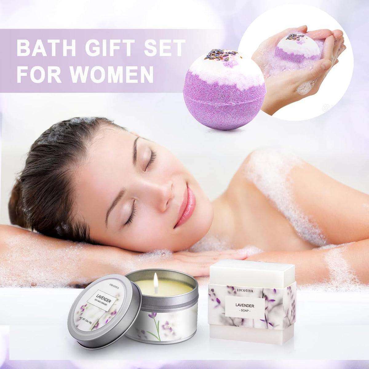 Purple Bubble Bath and Body Gifts Set S2145