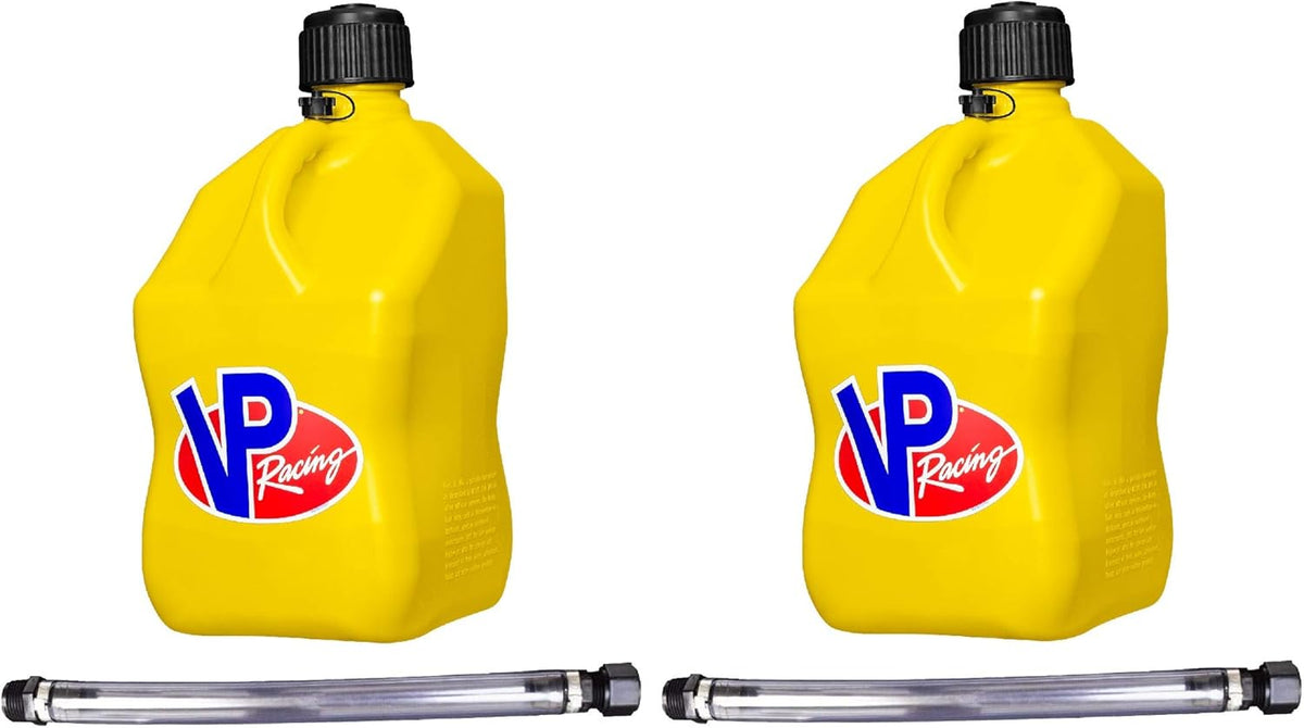 5-Gallon Yellow Square Motorsport Utility Container with 14" Standard Hose (2 Pack) U22553
