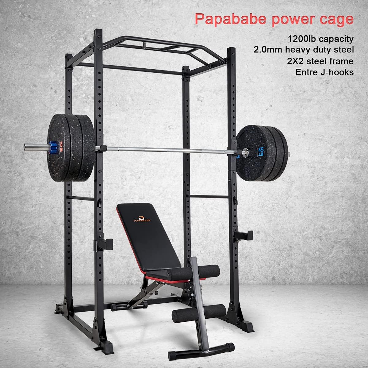 1200lb Capacity Power Rack with 2 Extra J-Hooks B8885