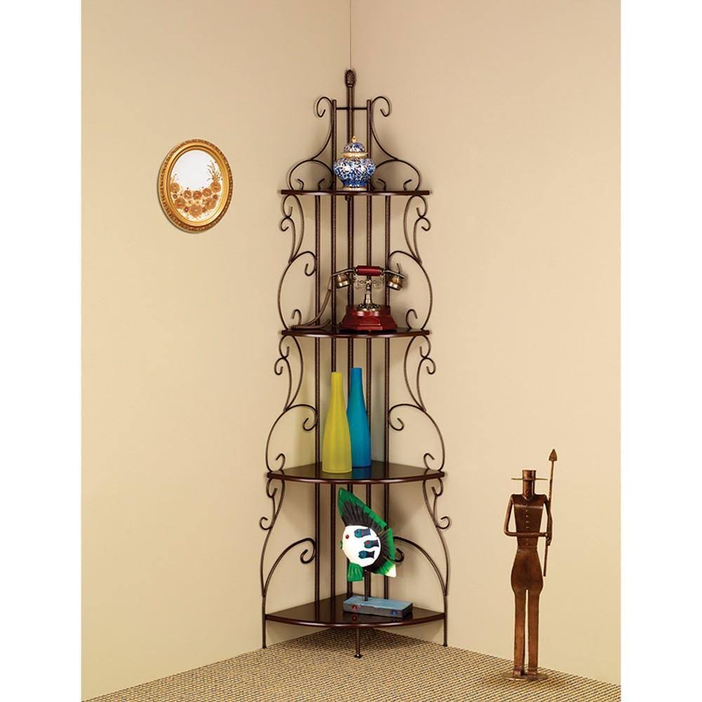 Four Tier Metal Corner Shelf Bookcase I5036