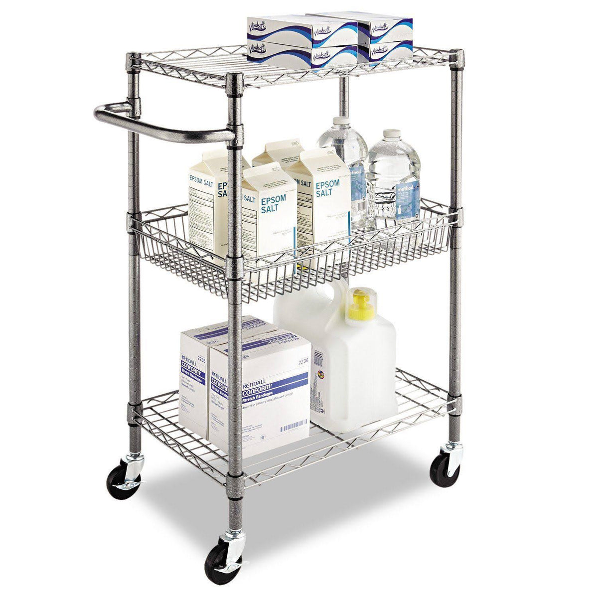 3-Tier Wire Rolling Cart J896