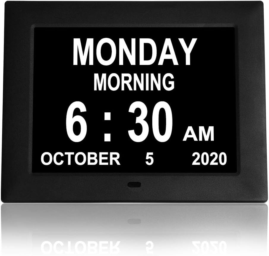 Digital Day Clock 8 Alarms Auto-Dimming Extra Large C52459