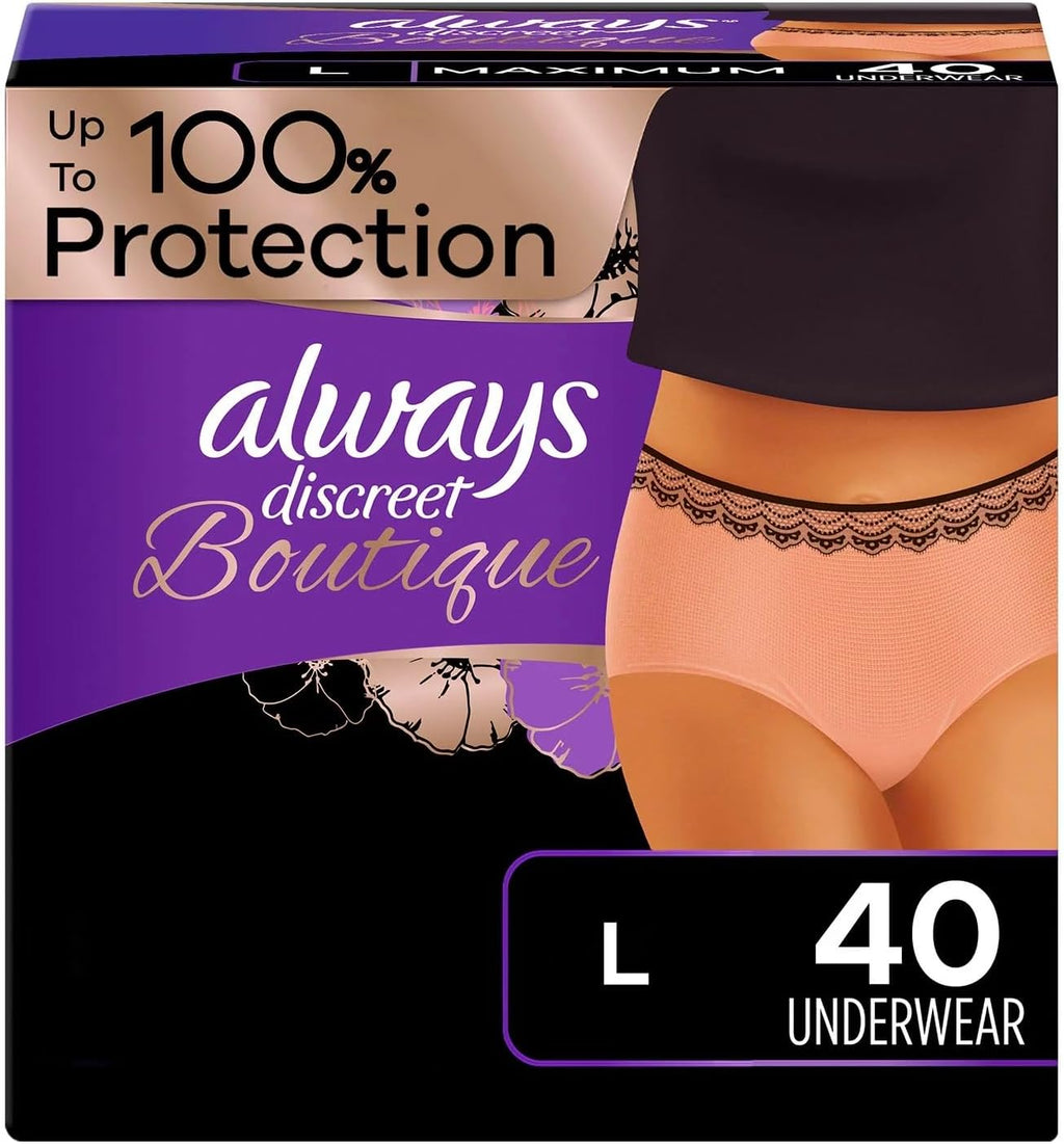 Maximum Absorbency L (40 Ct) Incontinence Underwear V655