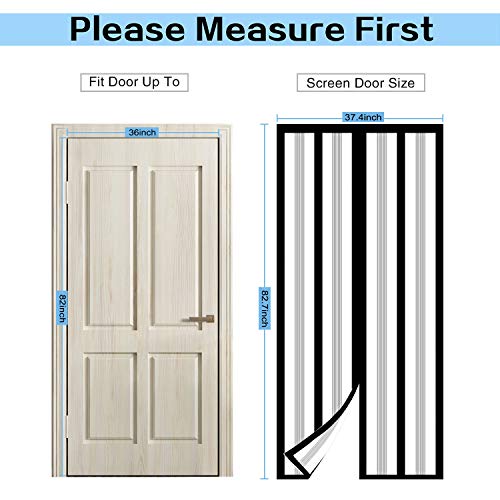 Insulated Magnetic Thermal Door Curtain, Black, Fits Doors up to 36" x 82" N516260