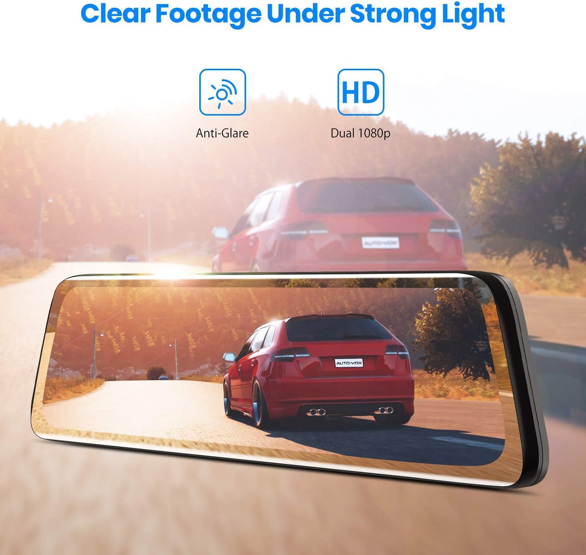 Rear View Mirror Camera with 9.35'' Touch Screen, Dual 1080P Night Vision W6771