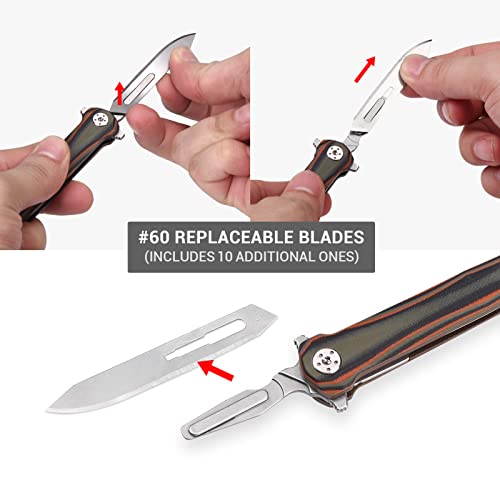 Folding Utility Knife with 10pcs Replaceable Razor Blades D754542