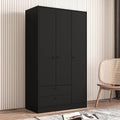 Black 3-Door 2-Drawer Wardrobe D26506
