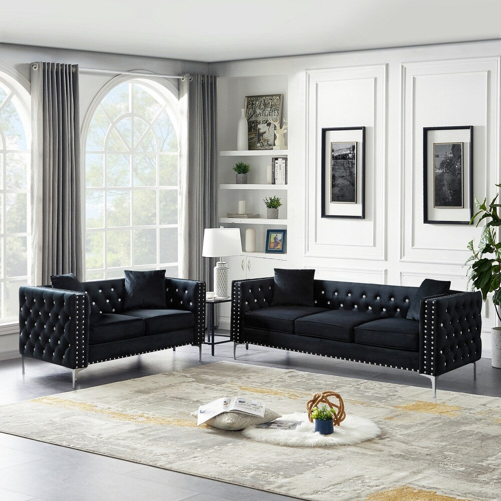 Grey 2 Piece Sofa and Loveseat Set G963