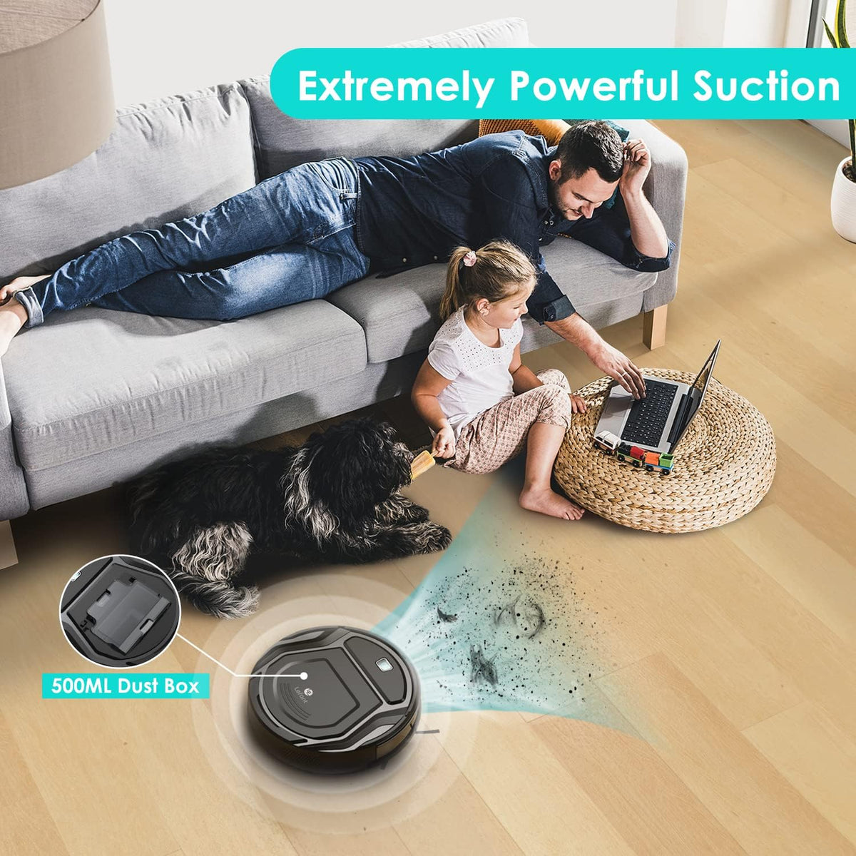 Robot Vacuum and Mop Tangle-free Suction Ultra-Thin Robotic Vacuum Cleaner B68383