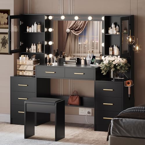 White Vanity Table with Drawer Dresser, 5 Drawers B88158