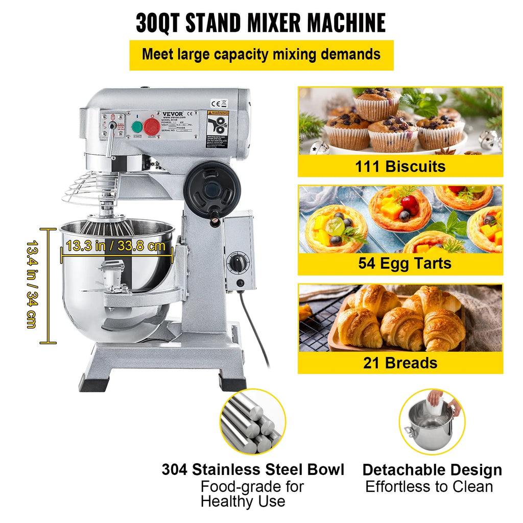 30Qt 1100W Electric Stand Mixer A2570