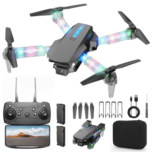 Mini Drone with Camera 1080P, Foldable, 2 Batteries, Black R37556