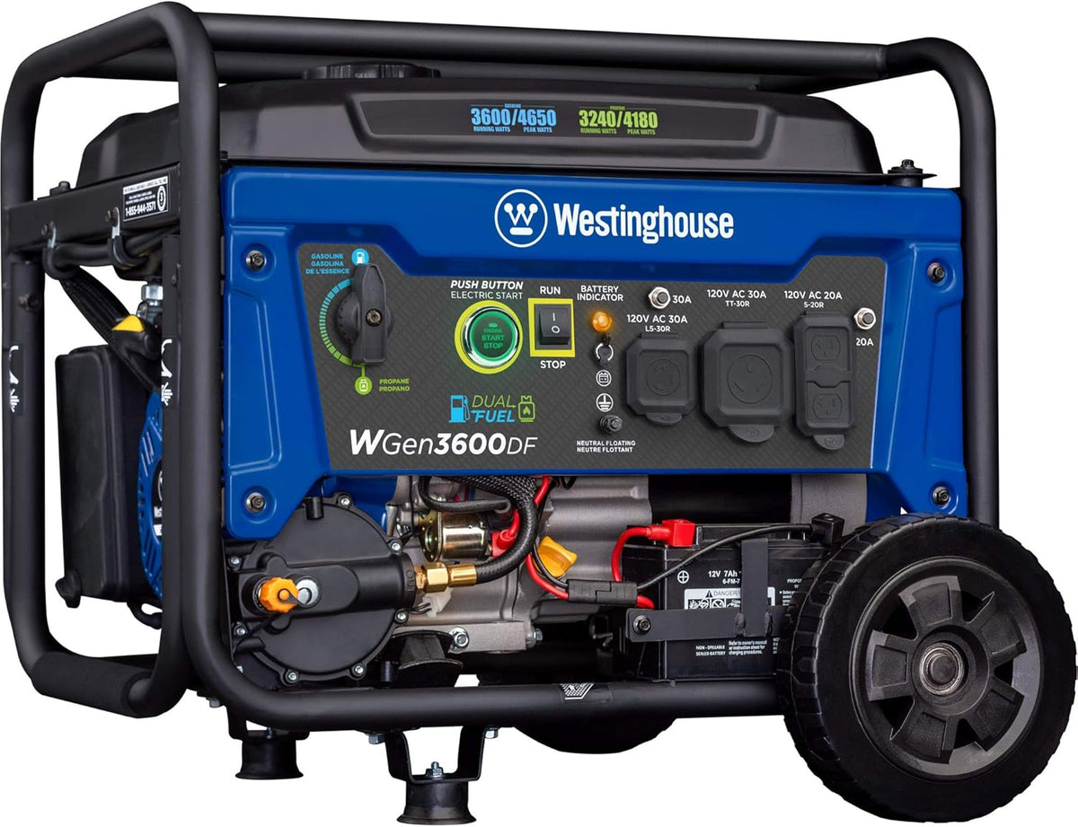 Portable Gas Powered Generator 3600 Rated 4650 Peak Watts J573217