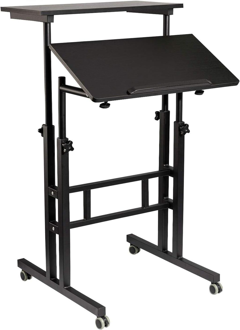 Black Adjustable Mobile Standing Desk J586075