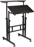 Black Adjustable Mobile Standing Desk J586075