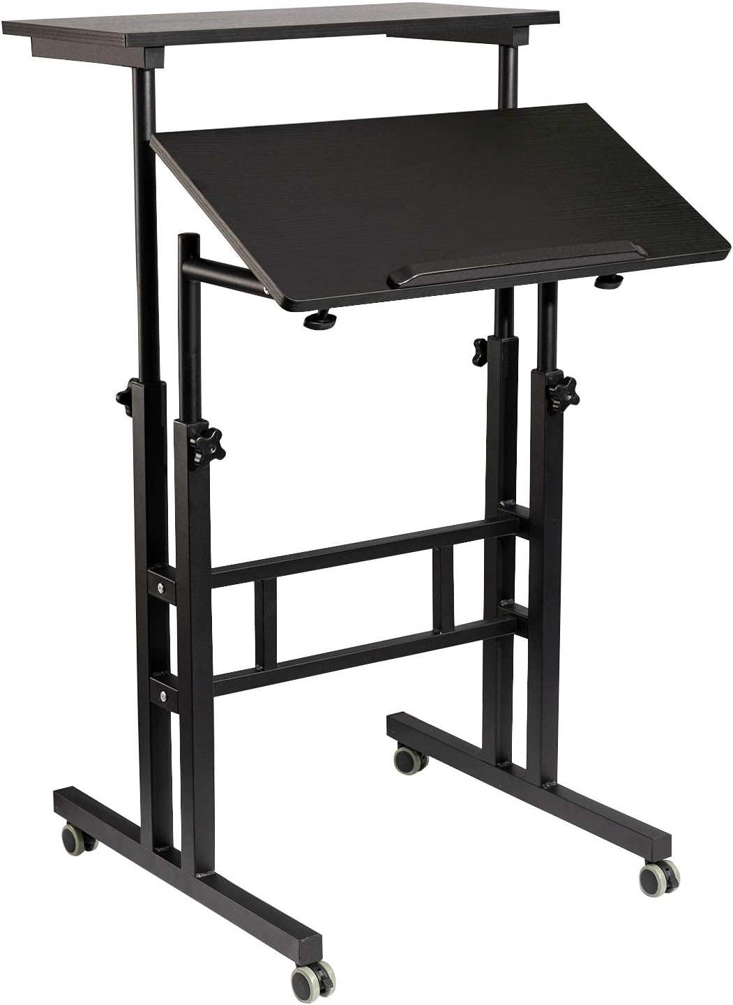 Black Adjustable Mobile Standing Desk J586075