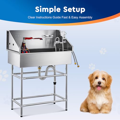 50” Dog Bathing Station with 304 Stainless Steel Tank V1645