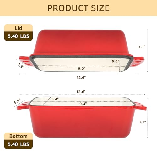 Enameled Cast Iron Loaf Pan with Lid S22606