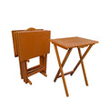 Set of 4 Solid Wood Folding TV Tray Table K55076