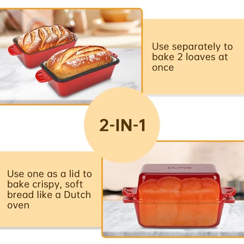 Enameled Cast Iron Loaf Pan with Lid S22606