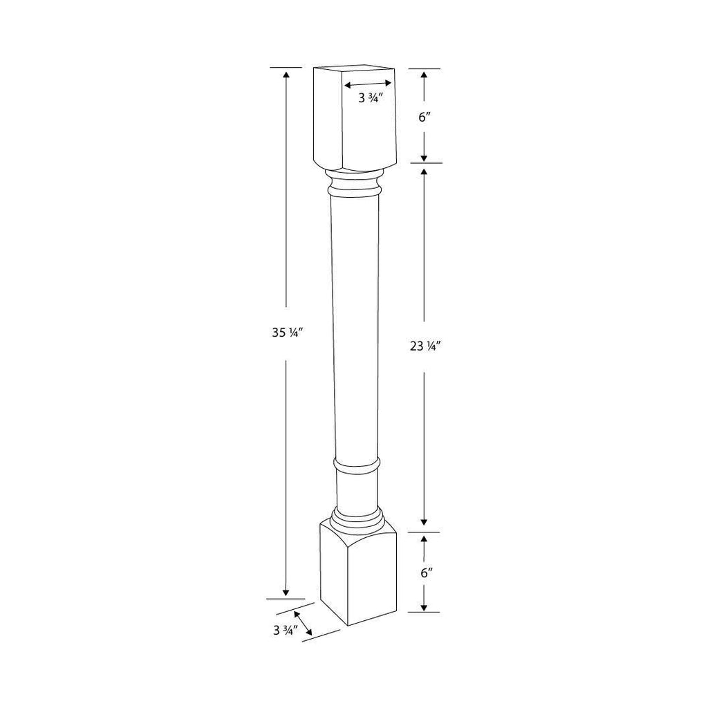 Unfinished Solid Red Oak Kitchen Island Leg T722