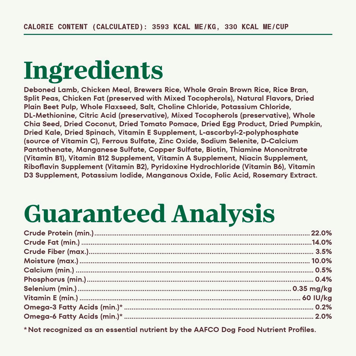 12 lbs Lamb and Brown Rice Dry Dog Food L52334