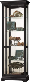 Black Satin Curio Cabinet with Four Glass Shelves X63125
