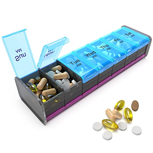 7 Day Pill Organizer with AM PM Compartments P72361
