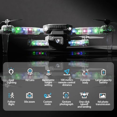 Mini Drone with Camera 1080P, Foldable, 2 Batteries, Black R37556