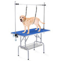 42-inch Foldable Height Adjustable Dog Grooming Table with Arm Noose and Mesh Tray Y977435