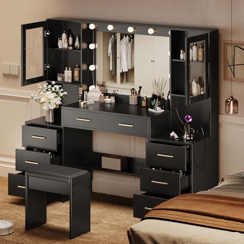 White Vanity Table with Drawer Dresser, 5 Drawers B88158