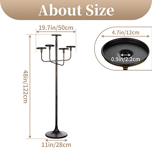 Black 5-arm 48inch Tall Metal Candle Holders E189
