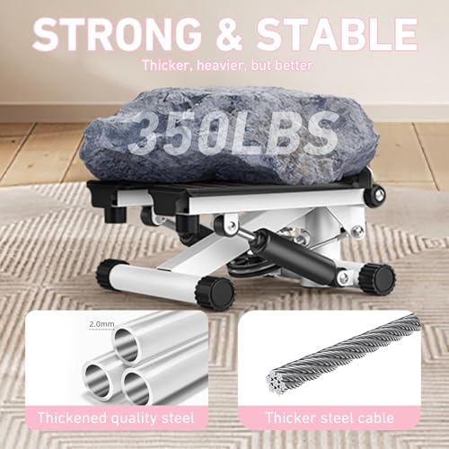 Mini Stepper with Resistance Bands, Hydraulic Fitness Stepper with LCD Monitor R88149