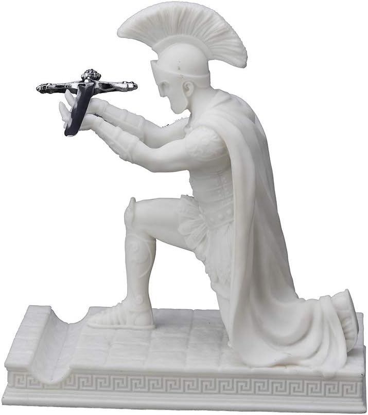 Resin Cast Marble Finish Roman Centurion Pen Holder with Letter Opener B38113
