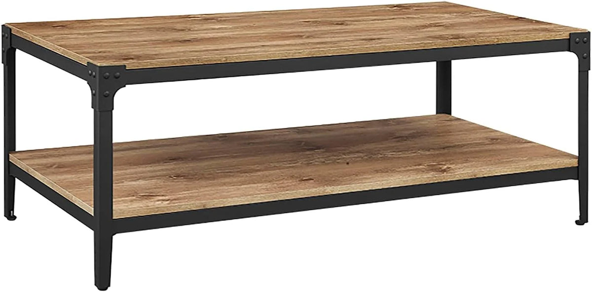 Barnwood Angle Iron and Wood Coffee Table 46 Inch I946876