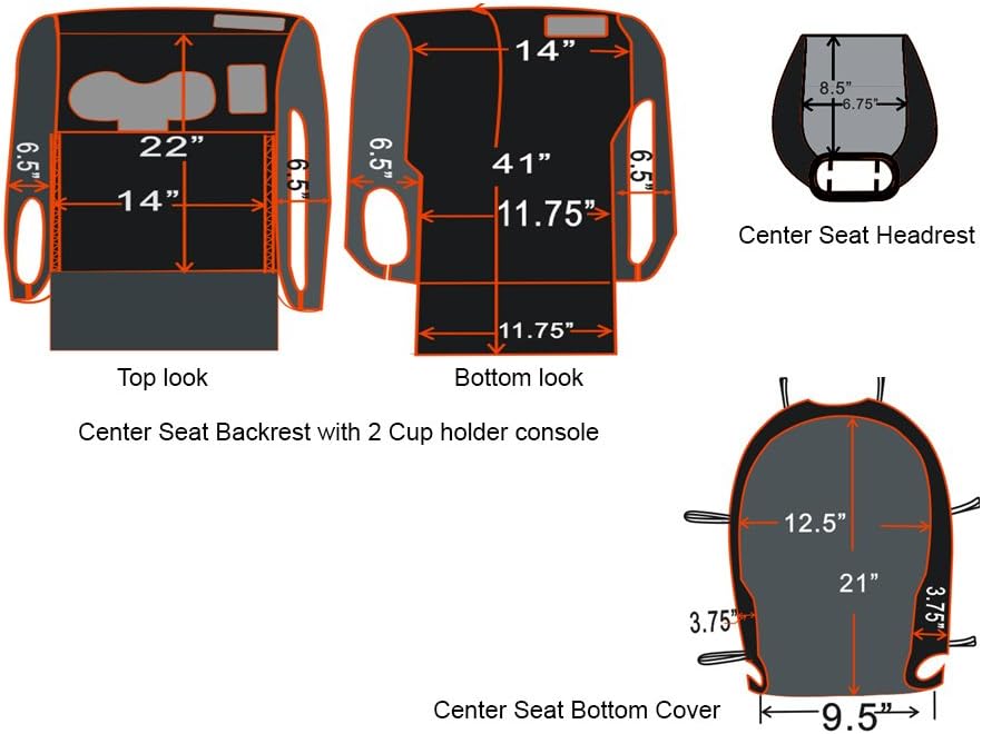Custom Fit Neoprene Car Front Seat Covers Gray & Black E980