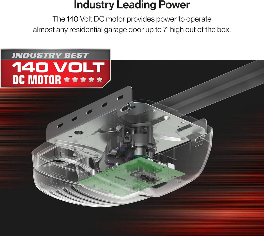 Garage Door Opener with Belt Drive and two Remotes D717