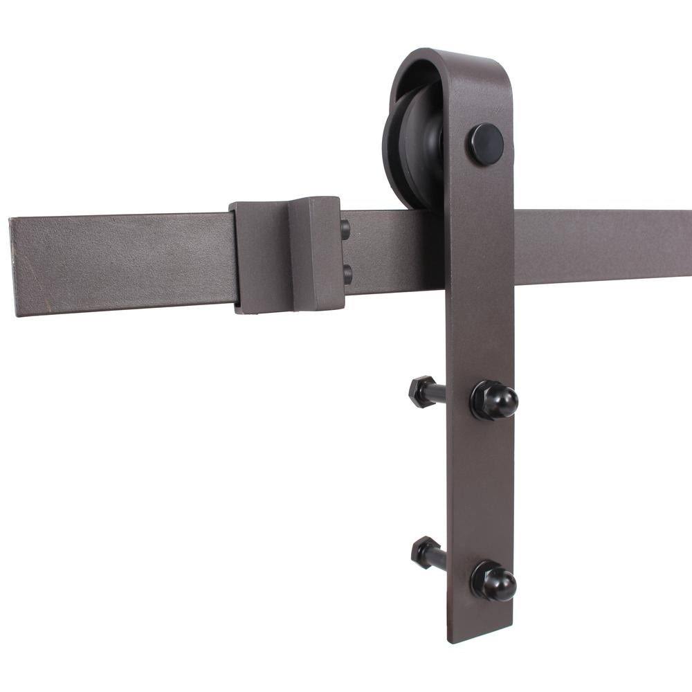 Charcoal Black Stained Wood Interior Sliding Barn Door with Hardware Kit O350