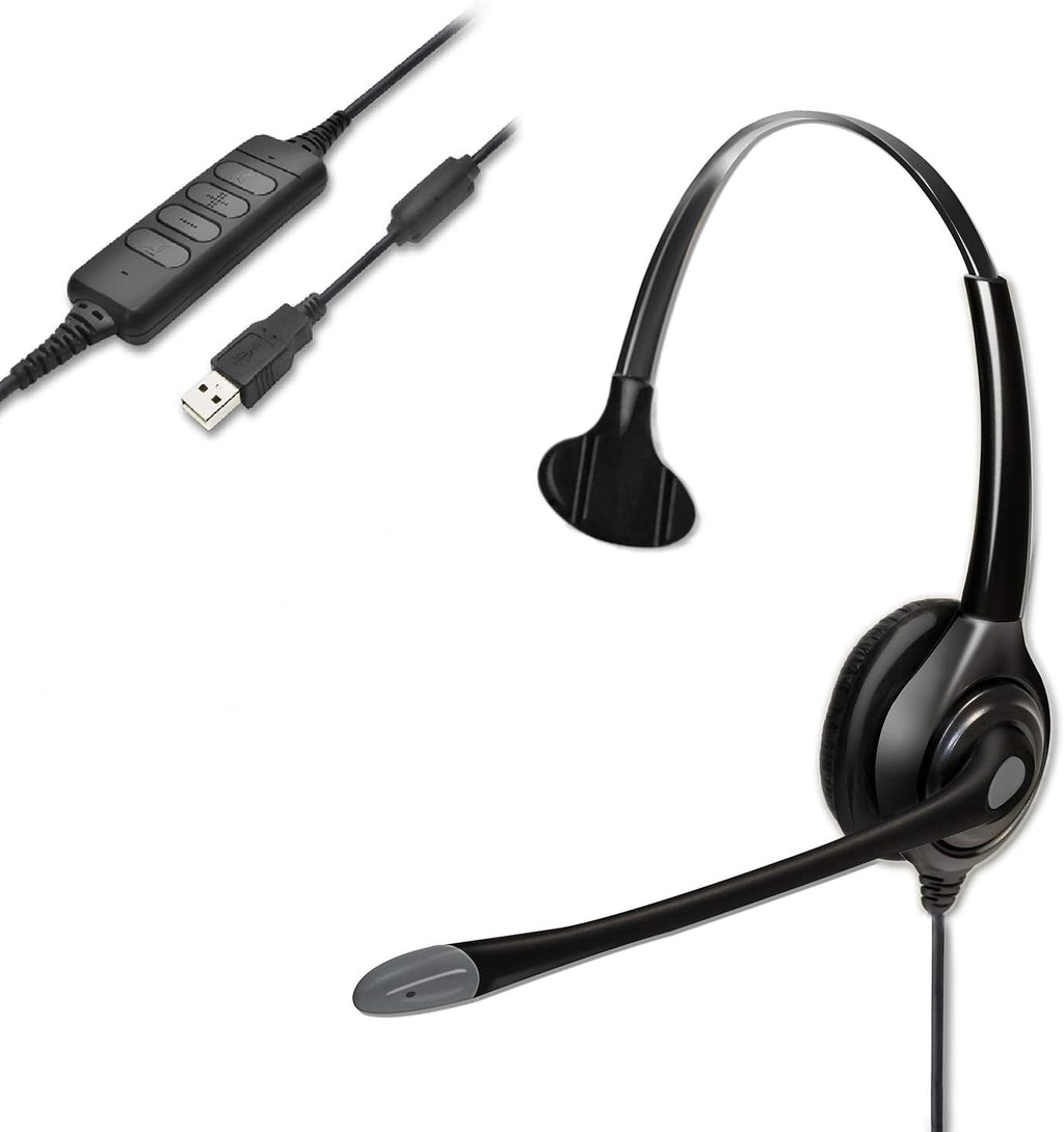 Corded Monaural USB Headset with Noise Cancelling Microphone X637831