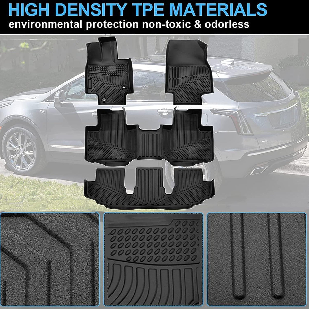 TPE Black All Weather Floor Mats Z545